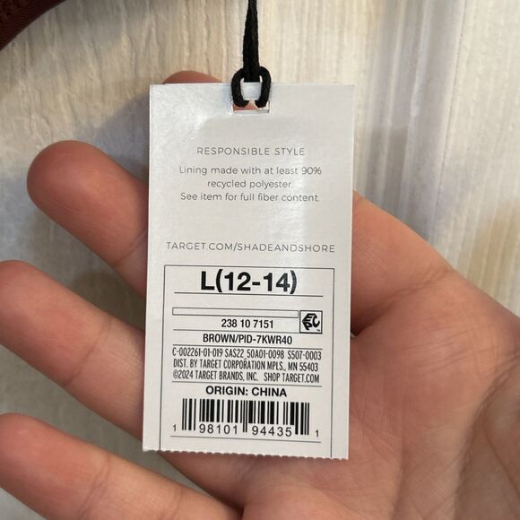 NWT Women's Low Rise Cheeky Bikini Bottom Shade & Shore Brown Size L 12/14 - Picture 5 of 16